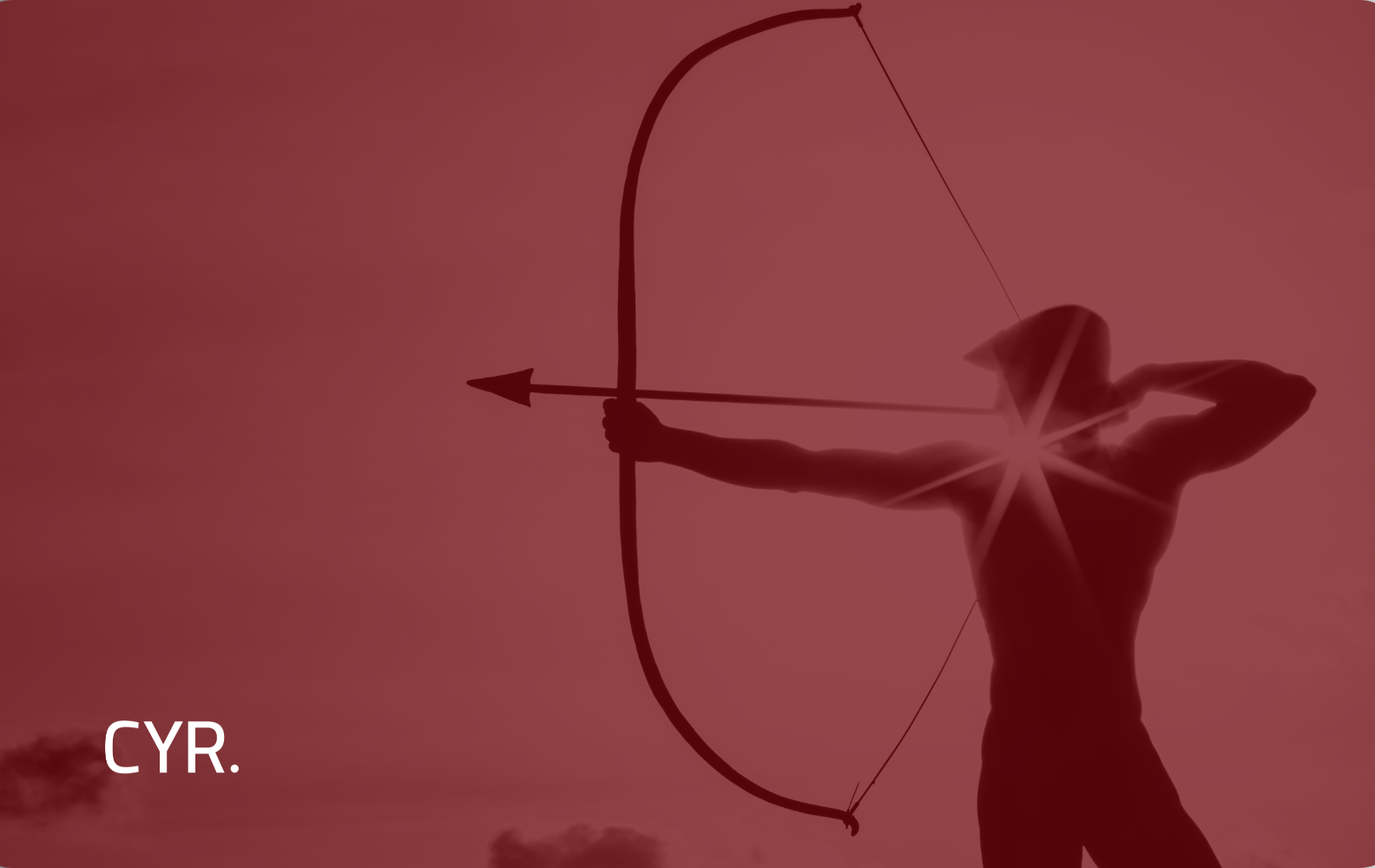 Un archer vise sa cible avec une seule flèche et avec un arc immense